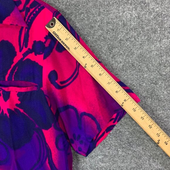 Vintage 1950s PENNEY'S Hawaii Rayon Hawaiian Floral Shirt Buttons Down Large‎ - Picture 4 of 7